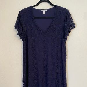 Dana Buchman Navy Blue Lace Dress